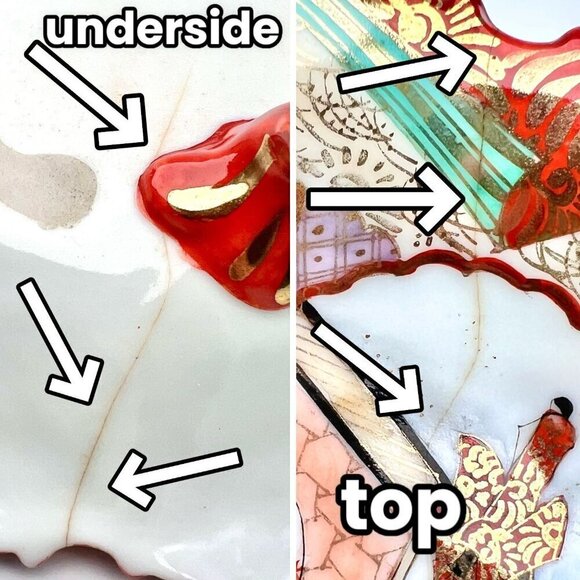 Antique Japanese Kutani Porcelain Footed Bowl Hand Painted Geisha Ware - Picture 11 of 11